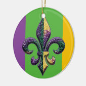 Fleur de lis Mardi Gras krads Keramisch Ornament (Links)