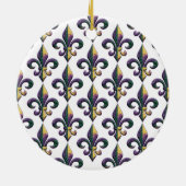 Fleur de lis Mardi Gras krads Keramisch Ornament (Achterkant)