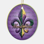 Fleur de lis Mardi Gras krads Keramisch Ornament (Links)