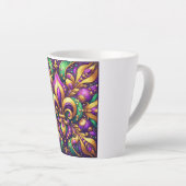 Fleur de Lis Mardi Gras Latte Mok (Rechterhoek)