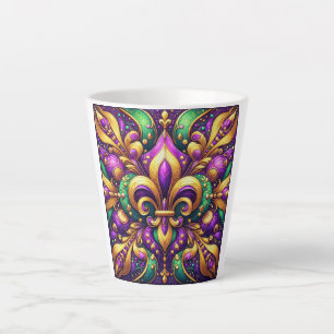 Fleur de Lis Mardi Gras Latte Mok