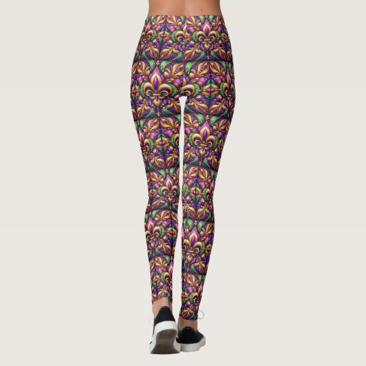 Fleur de Lis Mardi Gras Leggings (Achterkant)