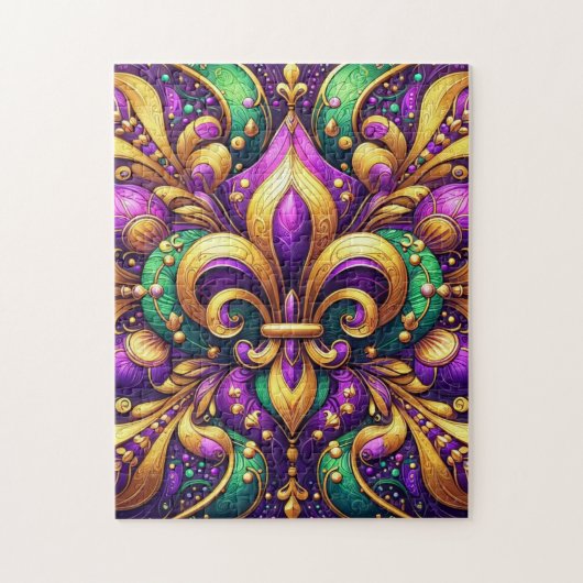 Fleur de Lis Mardi Gras Legpuzzel (Verticaal)
