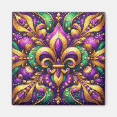 Fleur de Lis Mardi Gras Magneet (Voorkant)