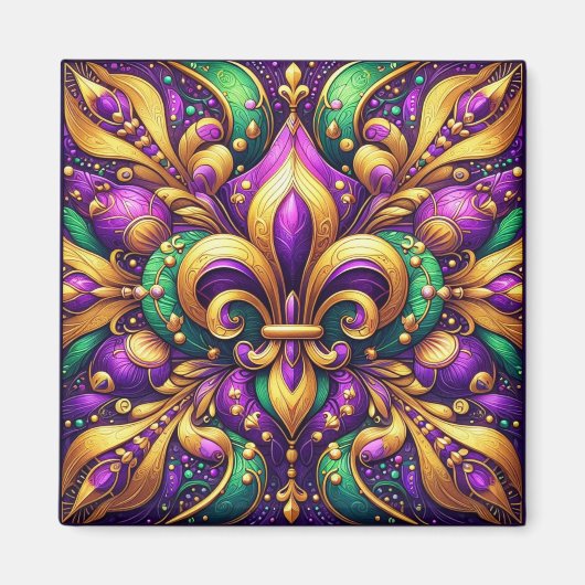 Fleur de Lis Mardi Gras Magneet (Voorkant)