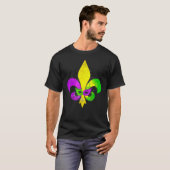 Fleur De Lis Mardi Gras Mask New Orleans Carnival  T-shirt (Voorkant volledig)