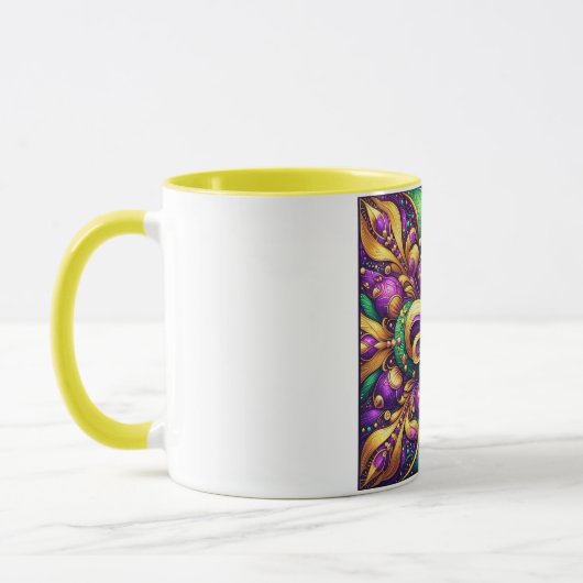Fleur de Lis Mardi Gras Mok (Links)