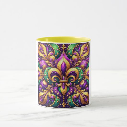 Fleur de Lis Mardi Gras Mok (Midden)