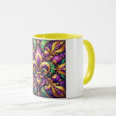 Fleur de Lis Mardi Gras Mok (Voorkant rechts)