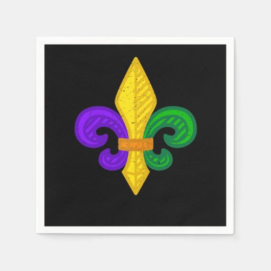 Fleur De Lis Mardi Gras New Orleans Parade Carniva Servet (Voorkant)