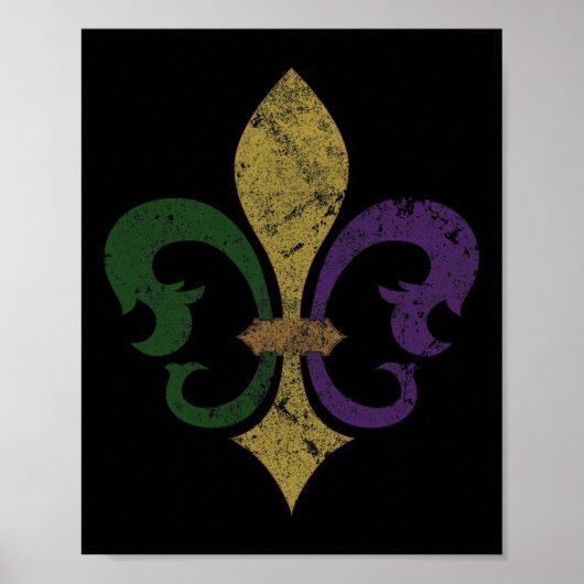Fleur de Lis Mardi Gras New Orleans S Mannen Vrouw Poster (Voorkant)