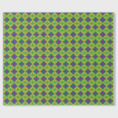 Fleur de lis Mardi Gras Paarse Groen Geel Cadeaupapier (Vlak)