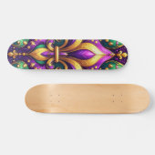 Fleur de Lis Mardi Gras Persoonlijk Skateboard (Horizontaal)