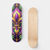 Fleur de Lis Mardi Gras Persoonlijk Skateboard (Voorkant)