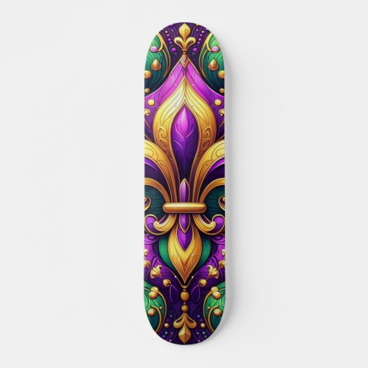 Fleur de Lis Mardi Gras Persoonlijk Skateboard (Voorkant)