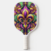Fleur de Lis Mardi Gras Pickleball Paddle (Voorkant)