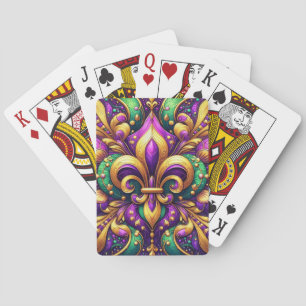 Fleur de Lis Mardi Gras Pokerkaarten