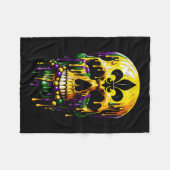 Fleur De Lis Mardi Gras Schedels Mannen Vrouwen Me Fleece Deken (Voorkant (Horizontaal))