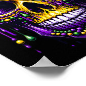 Fleur de Lis Mardi Gras Skull New Orleans Carnaval Poster (Hoek)