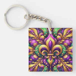 Fleur de Lis Mardi Gras Sleutelhanger