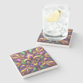 Fleur de Lis Mardi Gras Stenen Onderzetter (Zijkant)