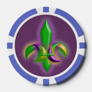 Fleur de lis Mardi Gras Stijl Party Poker Chips