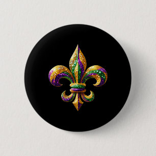 Fleur-de-lis Mardi Gras-symbool Carnaval Optocht C Ronde Button 5,7 Cm