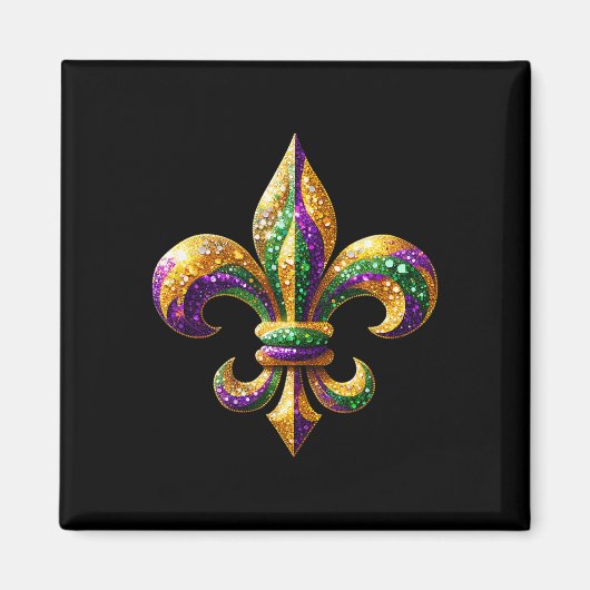 Fleur-de-lis Mardi Gras Symbool Carnaval Parade Co Magneet (Voorkant)