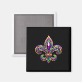 Fleur-de-lis Mardi Gras Symbool Carnaval Parade Co Magneet (Voorkant / Achterkant)