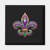 Fleur-de-lis Mardi Gras Symbool Carnaval Parade Co Magneet (Voorkant)