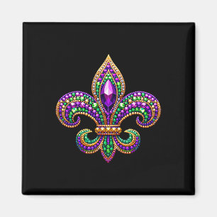 Fleur-de-lis Mardi Gras Symbool Carnaval Parade Co Magneet