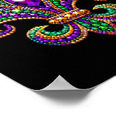 Fleur-de-lis Mardi Gras Symbool Carnaval Parade Co Poster (Hoek)