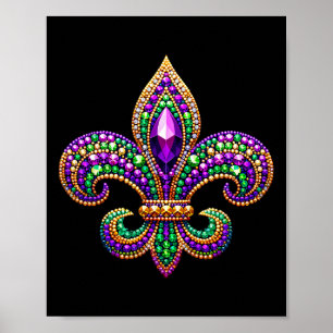 Fleur-de-lis Mardi Gras Symbool Carnaval Parade Co Poster