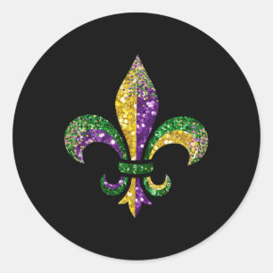 Fleur de Lis Mardi Gras symbool Louisiana New Orle Ronde Sticker