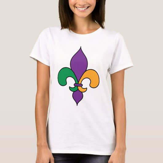 Fleur de Lis Mardi Gras T-shirt (Voorkant)