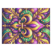 Fleur de Lis Mardi Gras Tafelkleed (Voorkant (Horizontaal))