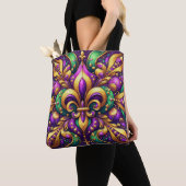 Fleur de Lis Mardi Gras Tote Bag (Dichtbij)