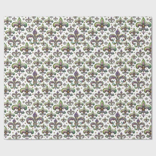 Fleur de lis Mardi Gras Vibes Cadeaupapier (Vlak)