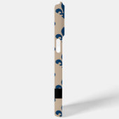 Fleur de Lis, marineblauw op beige, koninklijk, uw Case-Mate iPhone Case (Achterkant / Rechts)