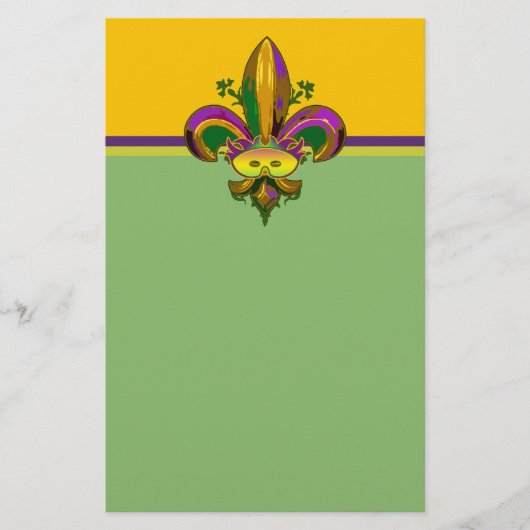 Fleur de lis Mask Briefpapier (Voorkant)