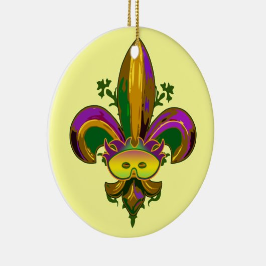 Fleur de lis Mask Keramisch Ornament (Rechts)