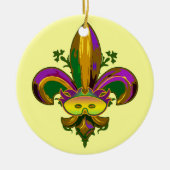 Fleur de lis Mask Keramisch Ornament (Voorkant)