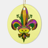 Fleur de lis Mask Keramisch Ornament (Links)