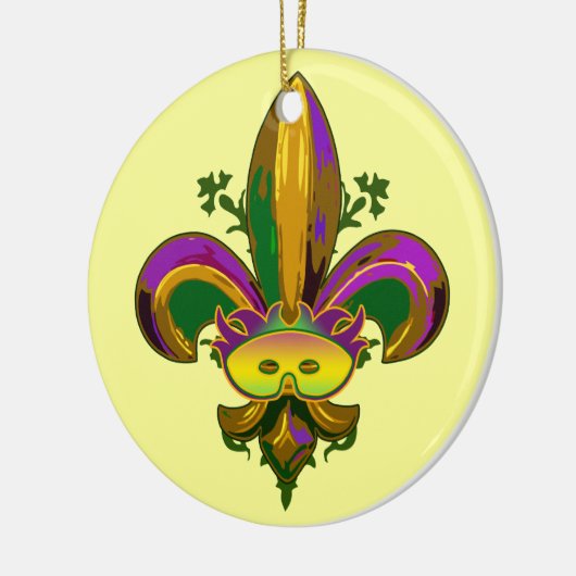 Fleur de lis Mask Keramisch Ornament (Links)