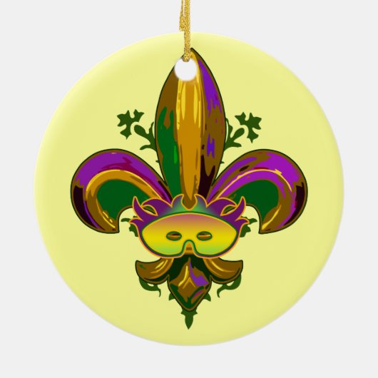 Fleur de lis Mask Keramisch Ornament (Achterkant)