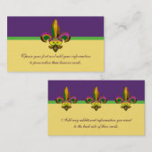 Fleur de lis Mask Visitekaartje (Voorkant / Achterkant)