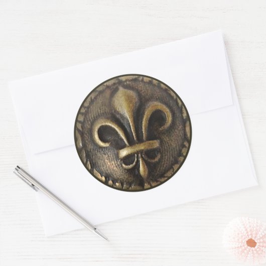 Fleur De Lis Medallion Sticker (Envelop)
