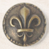 Fleur De Lis Medallion Zandsteen Onderzetter (Voorkant)