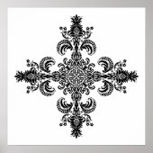 Fleur de lis Meditation 4 corners Poster (Voorkant)