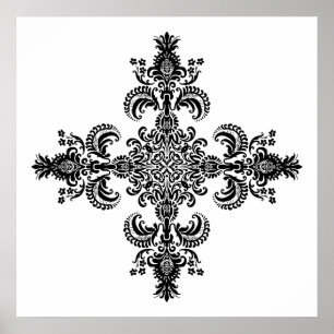 Fleur de lis Meditation 4 corners Poster